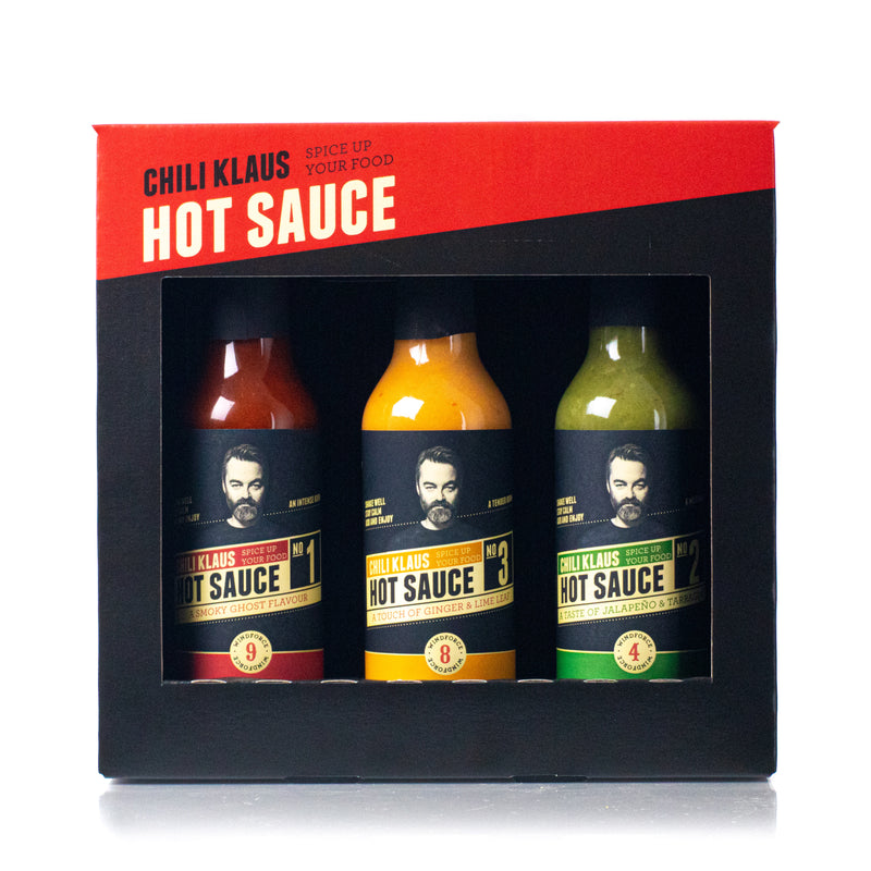 Chili Klaus - Classic Gaveæske m. Hot Sauce